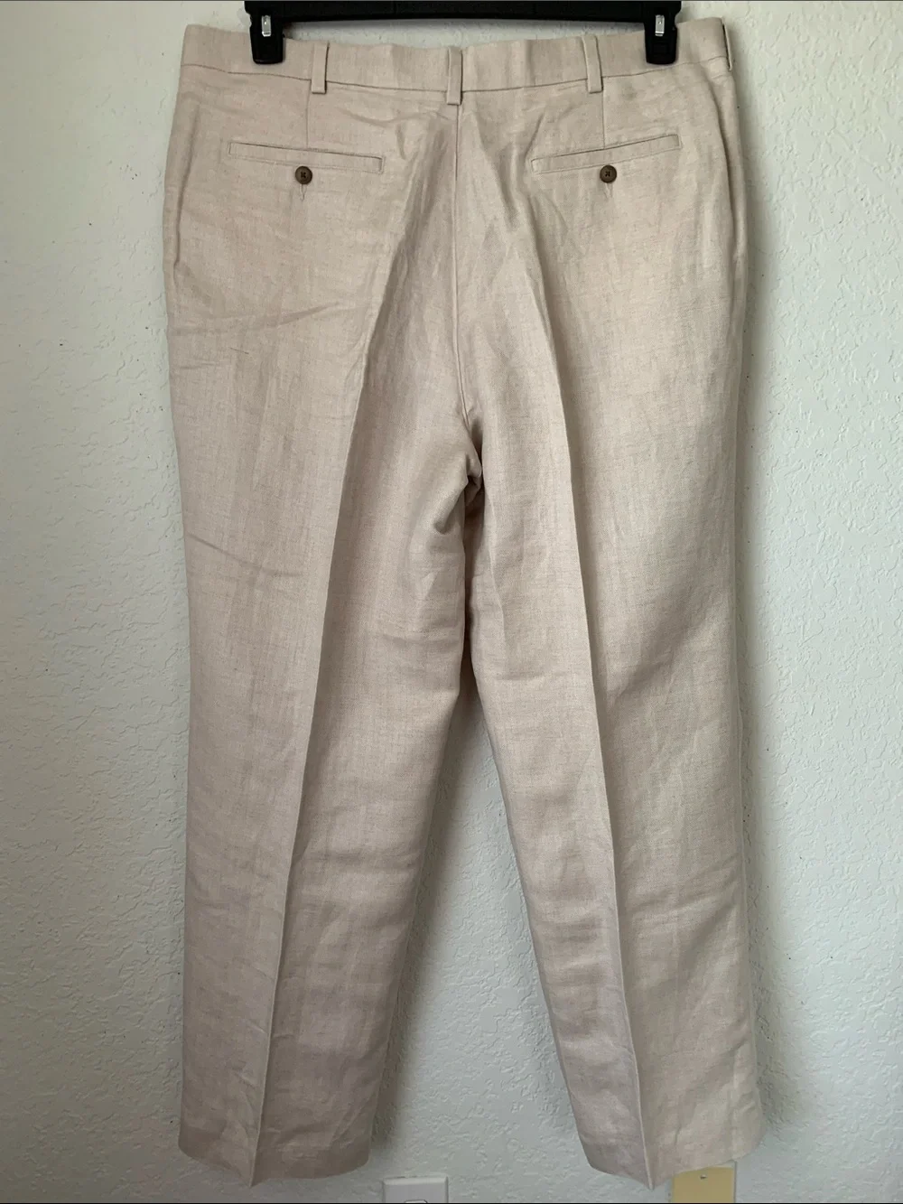 Cubavera Men's Light Beige Linen Pleated Dress Pants  Size 40/30